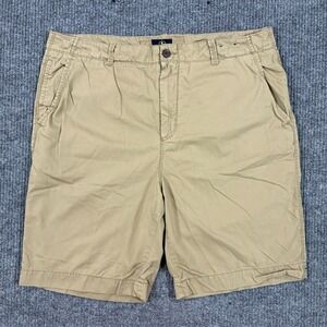 Saltaire Chino Shorts Mens Size 40 Khaki Casual Cotton Flat Front High Rise